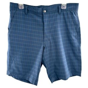 Footjoy Blue Plaid Lightweight Golf Shorts 10" Inseam Men's Size W34